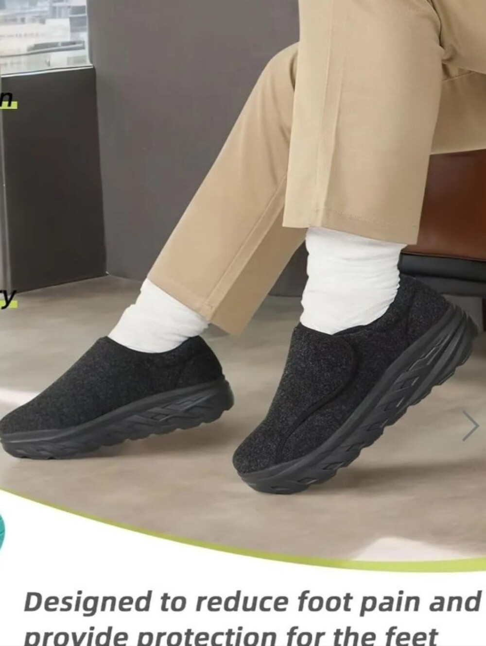 Men's Black Slip-On Comfort Shoe